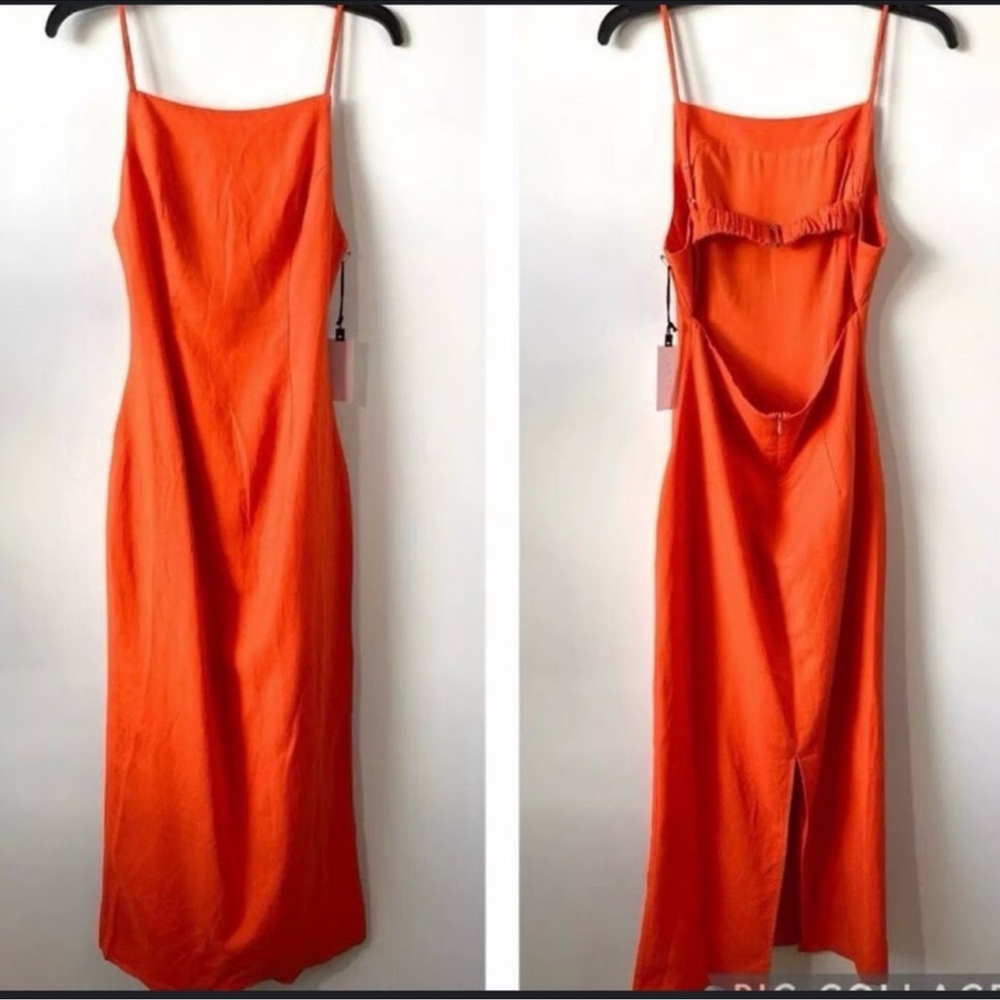 Astr Vibrant Orange Backless Dress